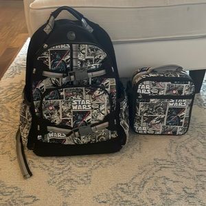 Pottery Barn Kids Glow in Dark Star Wars backpack sz Large & matching lunch box